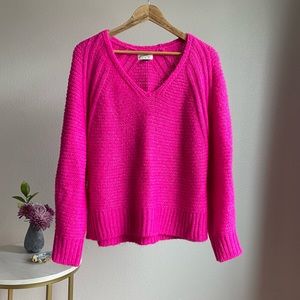 Bright Pink V-neck Sweater from Universal Thread, women’s size medium